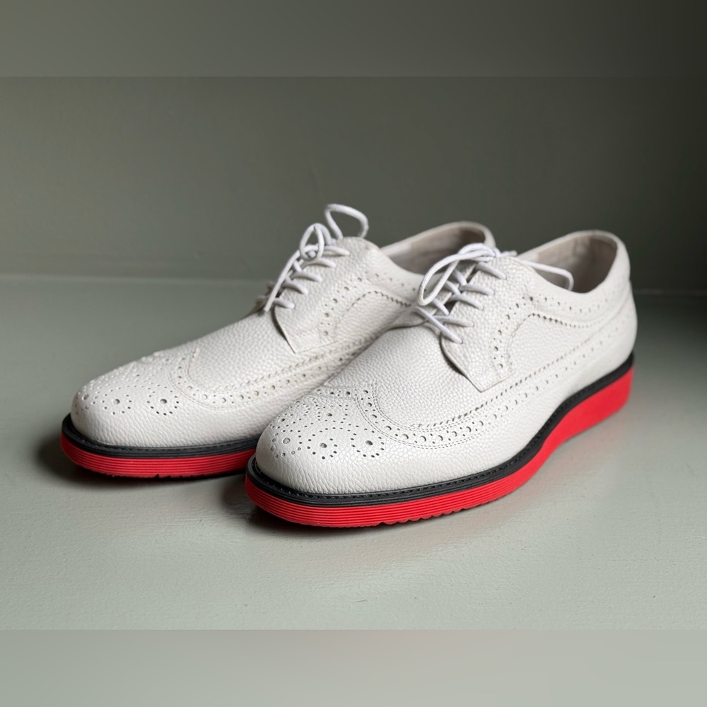 Marc Nolan | Men's Alexander White Leather Longwing Sneakers | NWOT